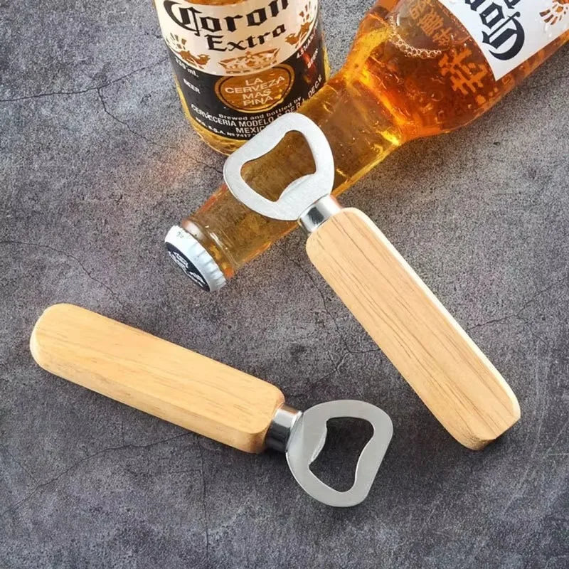 Wooden Handle Stainless Steel Beer Bottle Opener | Rustproof