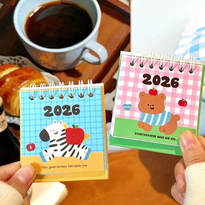 2026 Horse Year Mini Desk Calendar – Cartoon Coil Planner