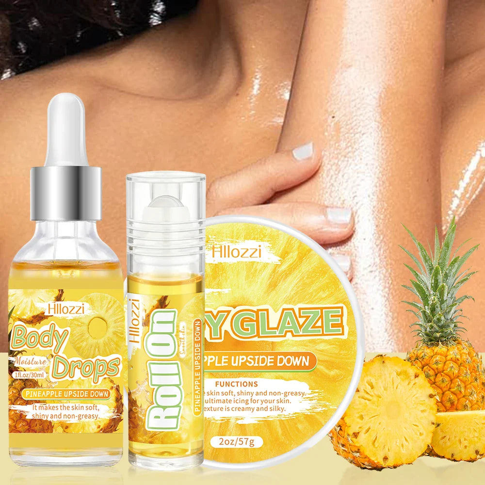 Pineapple Body Oil & Glaze Set + Free Rollerball | Moisturizing