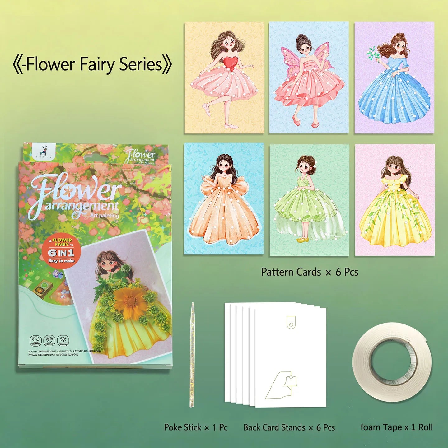Flower Cutting Cardboard Girl Poking Fun Handmade DIY Homemade Card
