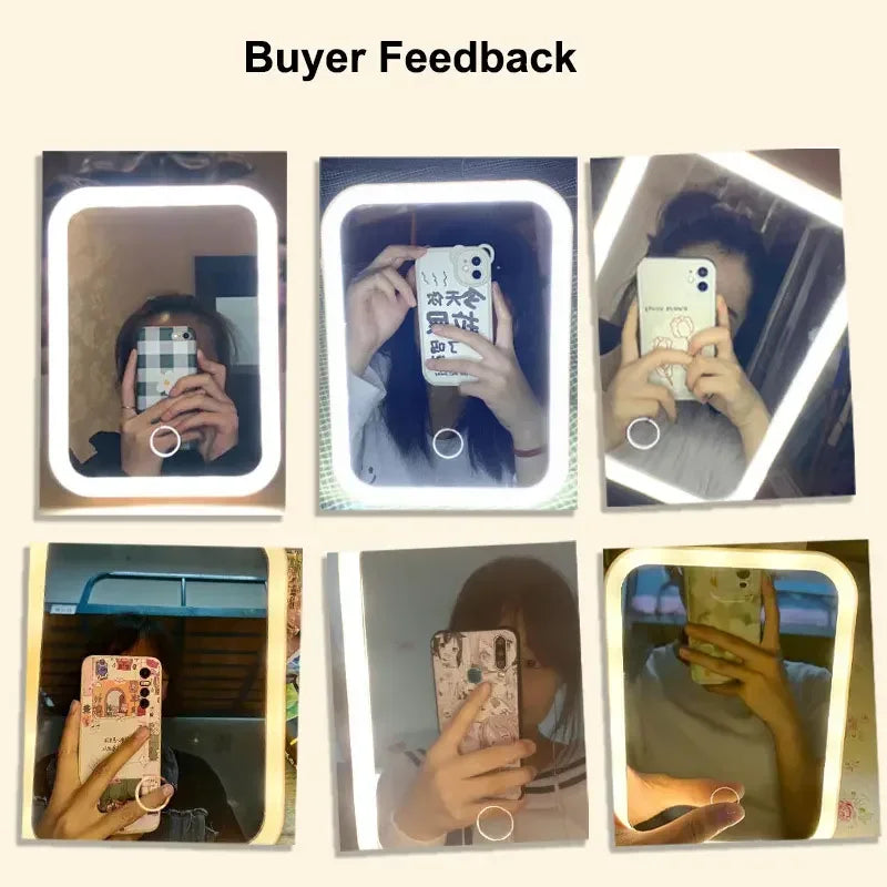 New LED Makeup Mirror Light Dormitory Ins Fill Light Desktop Dressing Mirror Charging Mirror Student Dormitory Fill Light Mirror Peaceful Pleasures Health and Wellness