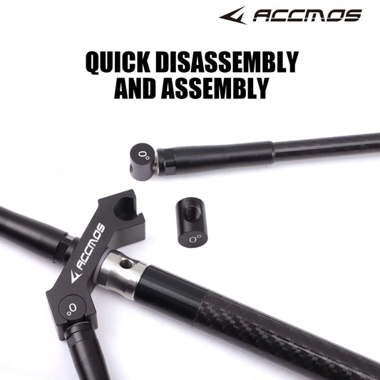 Archery Stabilizer V-bar Mount Recurve Bow Compound Balance Bar Quick Peaceful Pleasures Health and Wellness BLACK