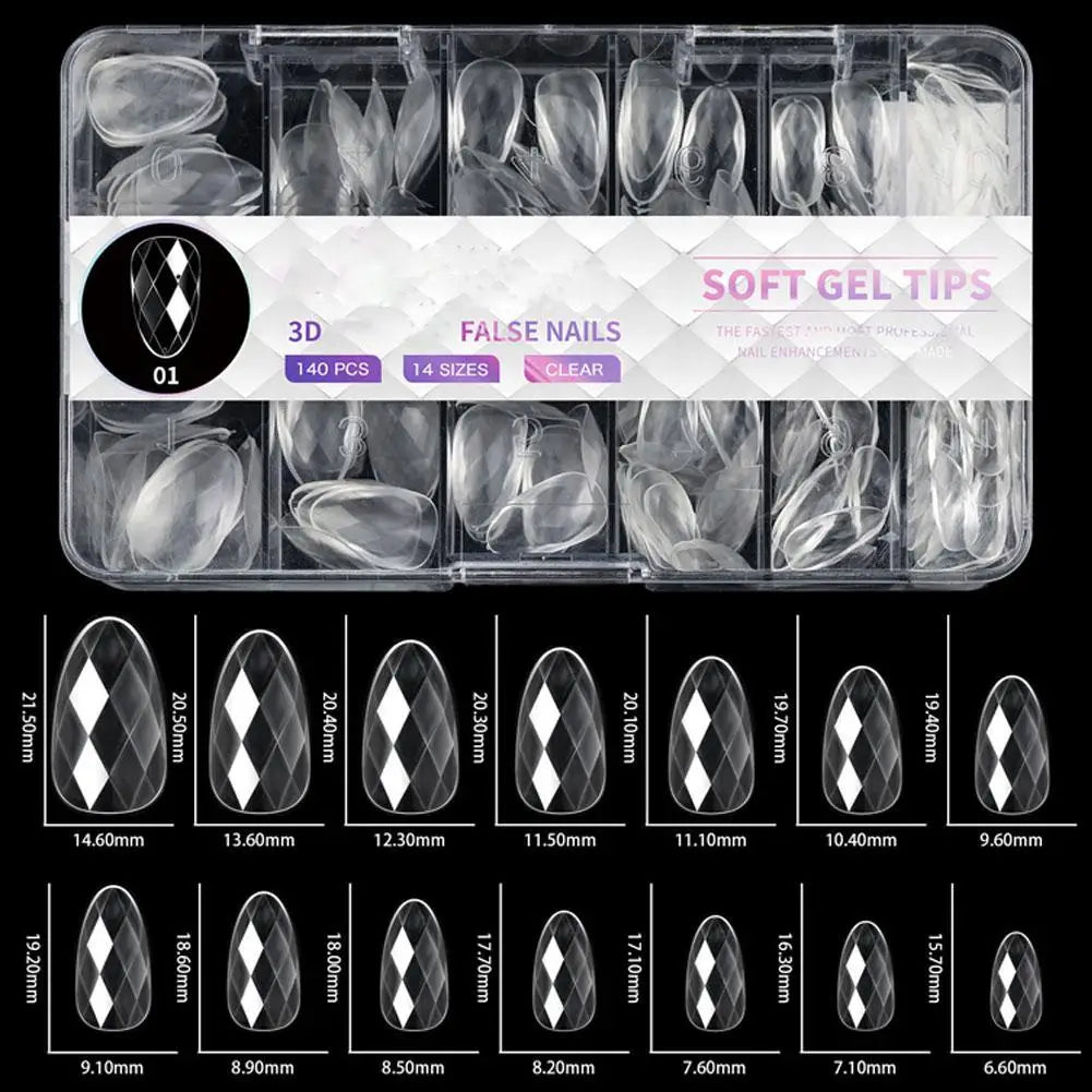 3D Rhombus Facet Nail Extension Tips,Clear Full Cover False Nail Extension Mold For DIY Nail Art Salon Manicure UV Gel Nail Mold Peaceful Pleasures Health and Wellness A