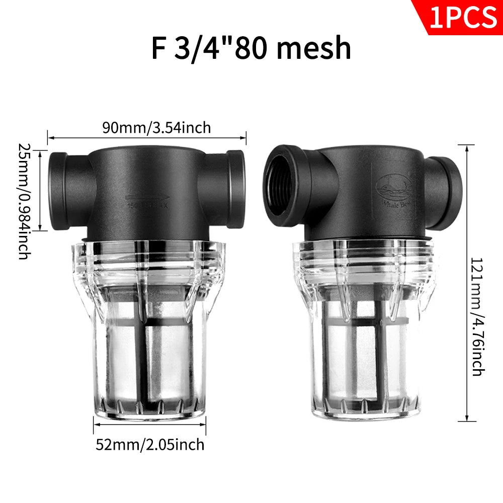 Garden Watering Filter 1/2'' 3/4'' 1'' Plastic Impurity Prefilter Aquaculture Household Water Pipe Filter Irrigation System Peaceful Pleasures Health and Wellness F 0.75 inch 80mesh