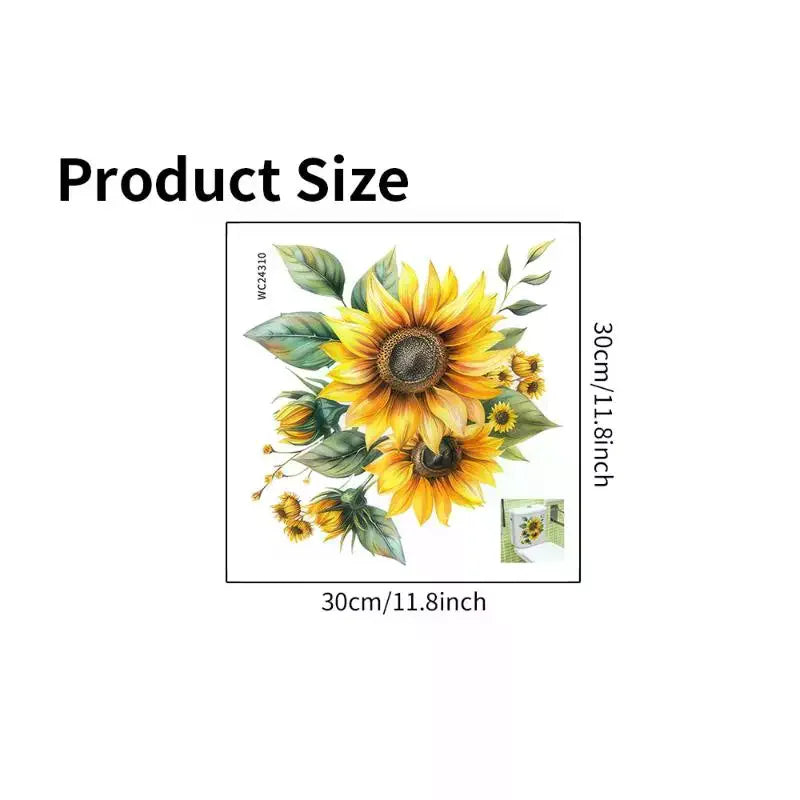 Sunflower Toilet Seat Sticker | Waterproof Removable Decal