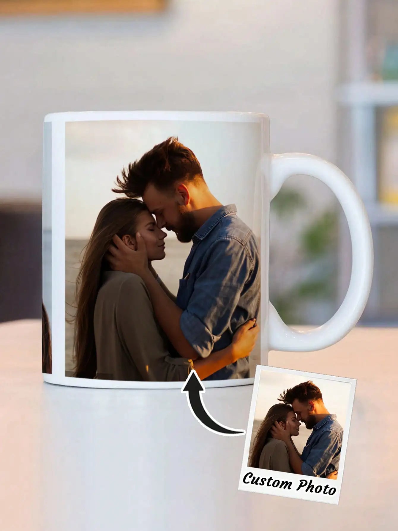 1pc Custom Photo Mug Personalized Coffee Mug with Photo Unique Gift for Anniversary Valentine's Housewarming Mother's Day Peaceful Pleasures Health and Wellness