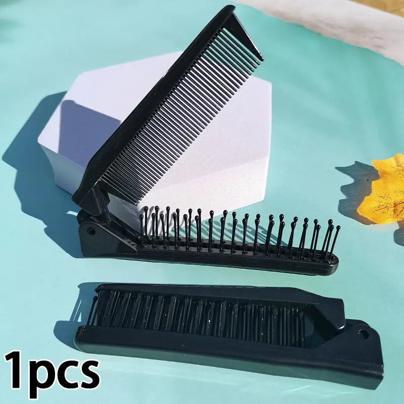 Portable Plastic Foldable Hair Comb Styling Tools Mini Folding Comb Travel Hair Massage Comb Red Peaceful Pleasures Health and Wellness Black