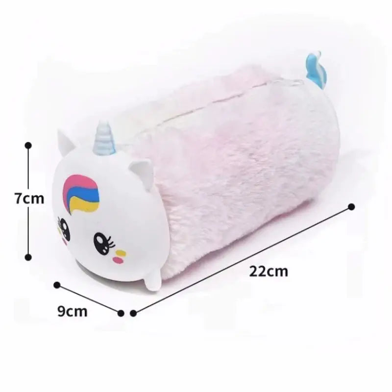 Cute Cartoon Plush Pencil Case – Large Capacity Storage Bag