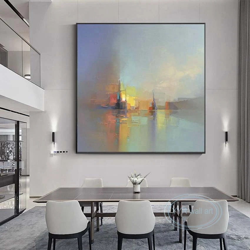 Abstract Art Oil Painting Handmade Canvas Hanging Poster Modern Combination Decorative Mural For Living Room Bedroom Restaurant Peaceful Pleasures Health and Wellness