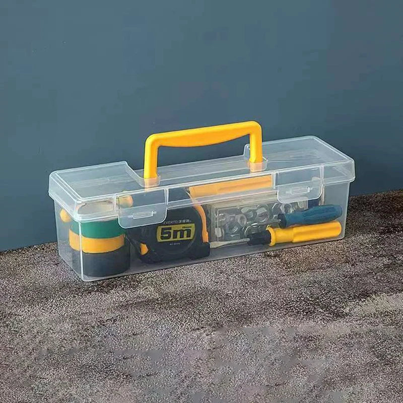 Portable 6-Compartment Clear Small Parts Organizer Box – For Hardware, Beads, Jewelry & Crafts
