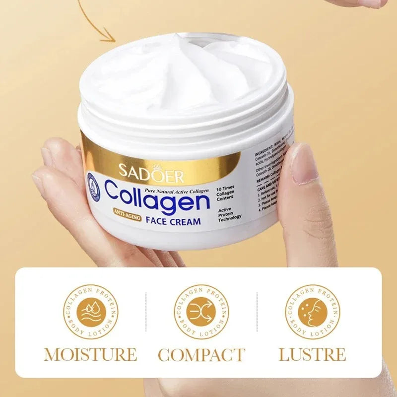 SADOER Collagen Skin Care Kit Eye Cream&Moisturizing Face Cream Anti Dark Circles Anti-aging Moisturizing skincare Skin Care Set Peaceful Pleasures Health and Wellness