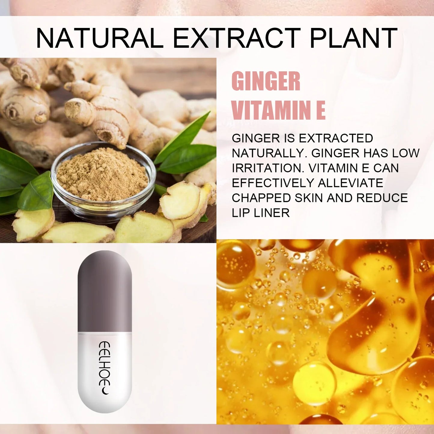 Eelhoe Lip Plumper Balm – Ginger, Mint & Vitamin E Lip Care