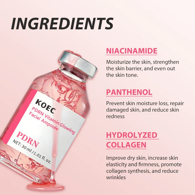 Koec Salmon Dna Silk Facial Ampoule Face Serum 30ml Deeply Hydrating Collagen Nourishing Skin Care Ampoule For Daily Facial Care Peaceful Pleasures Health and Wellness
