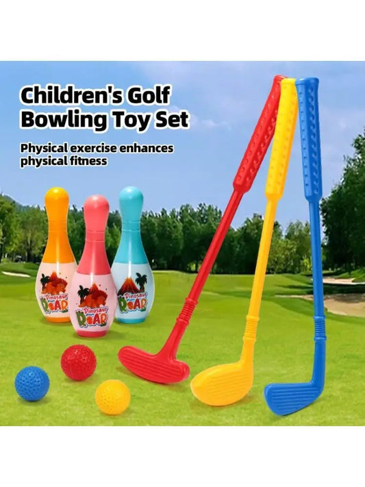 Kids Golf Bowling Toy Set – ABS Plastic Clubs, Balls & Pins Kids Golf Toy Set Peaceful Pleasures Health and Wellness CN