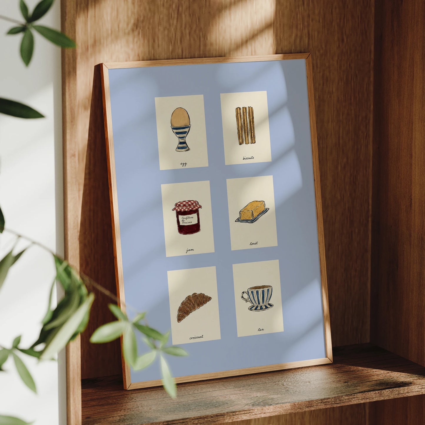 Minimalist French Breakfast Canvas Wall Art Print | Home Decor