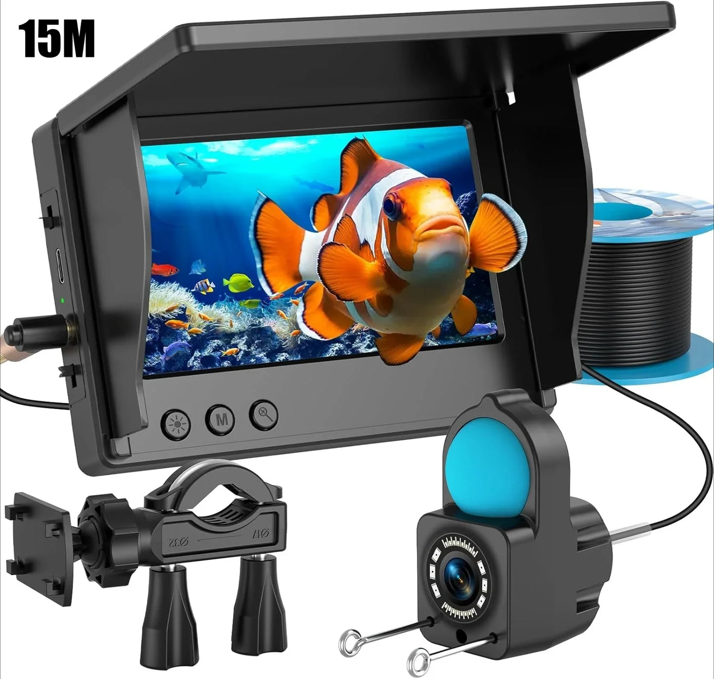 1080P Underwater Fishing Camera – Night Vision, 4.3" LCD, IP68