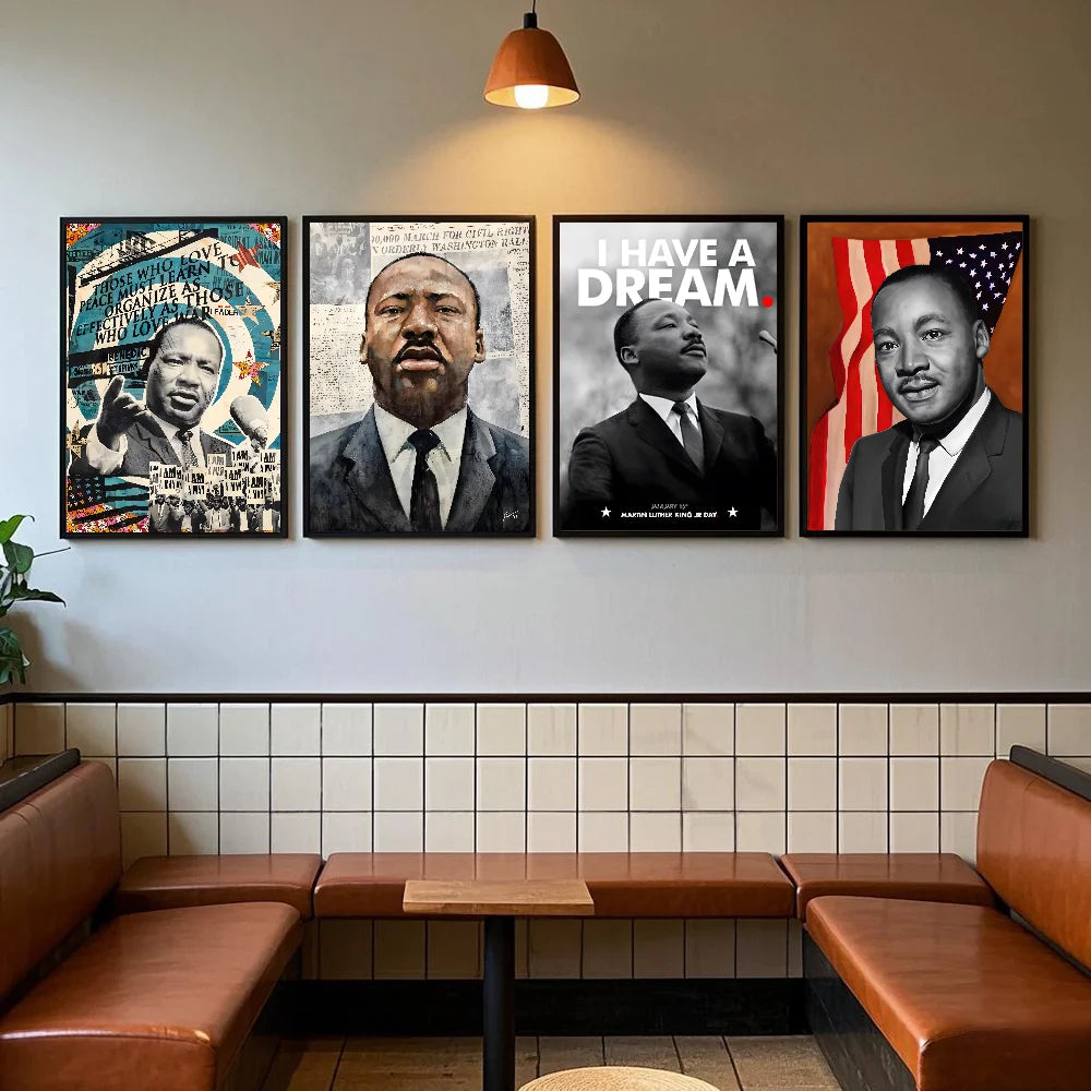 Martin Luther King Jr. HD Waterproof Wall Poster – PVC Decor Wall Art Poster Peaceful Pleasures Health and Wellness