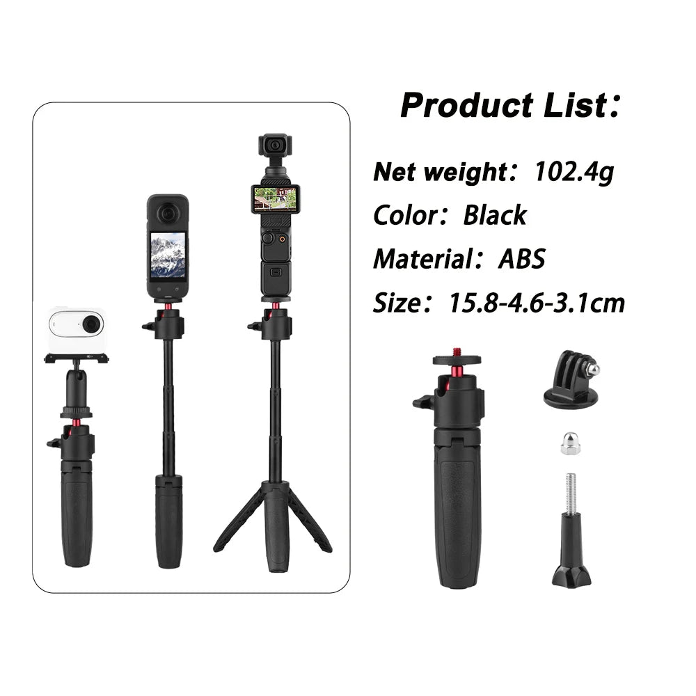 Selfie Stick Tripod For DJI Action 5 Pro 4/Osmo 360/Pocket 3/4/Insta360 Ace Pro 2,Camera Live Streaming Photography Accessories Peaceful Pleasures Health and Wellness Tripod B