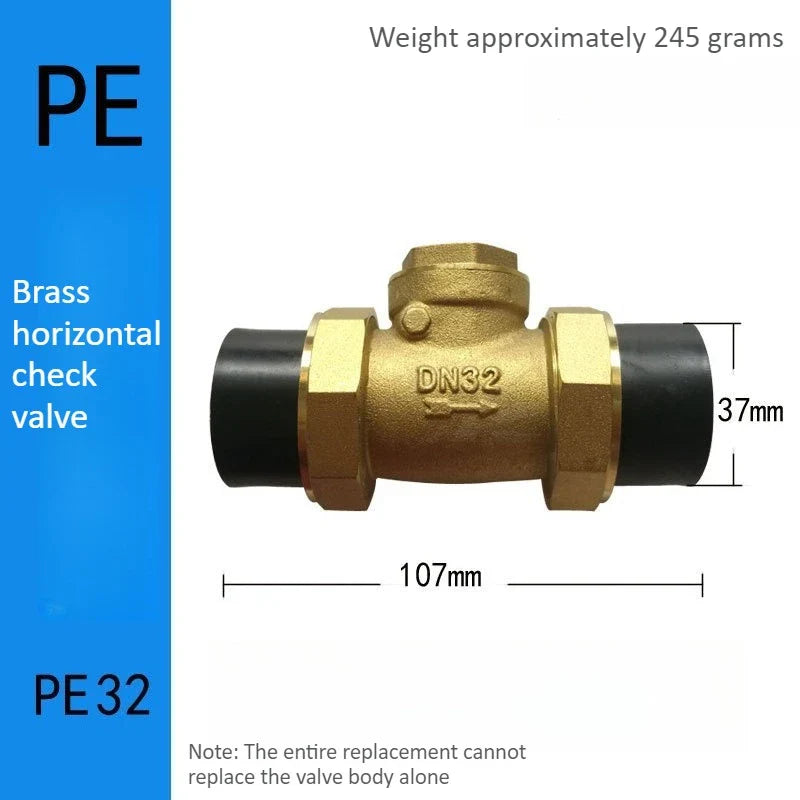 Brass PE Check Valve – Double Union One-Way Connector