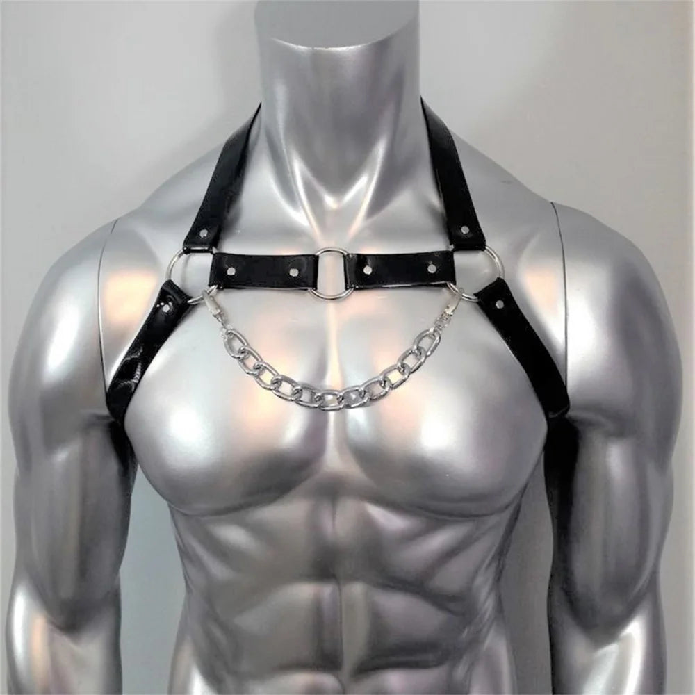 Mens Chest Harness Belt Men Gay Gothic Half Body Bondage Lingerie