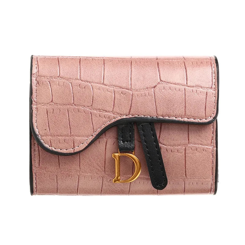 Women's Mini PU Leather Wallet & Multi-Card Holder Clutch Mini Leather Wallet Peaceful Pleasures Health and Wellness Pink
