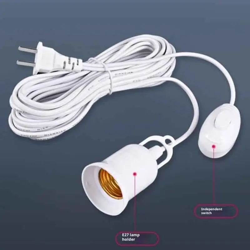 5/8M Lamp Bases Universal With Switch Led Bulb Socket Adapter Suspension E27 Screw Lamp Holder Peaceful Pleasures Health and Wellness
