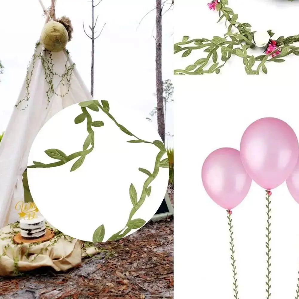 Silk Artificial Green Leaf Vine for Wedding, Wreath & Crafts