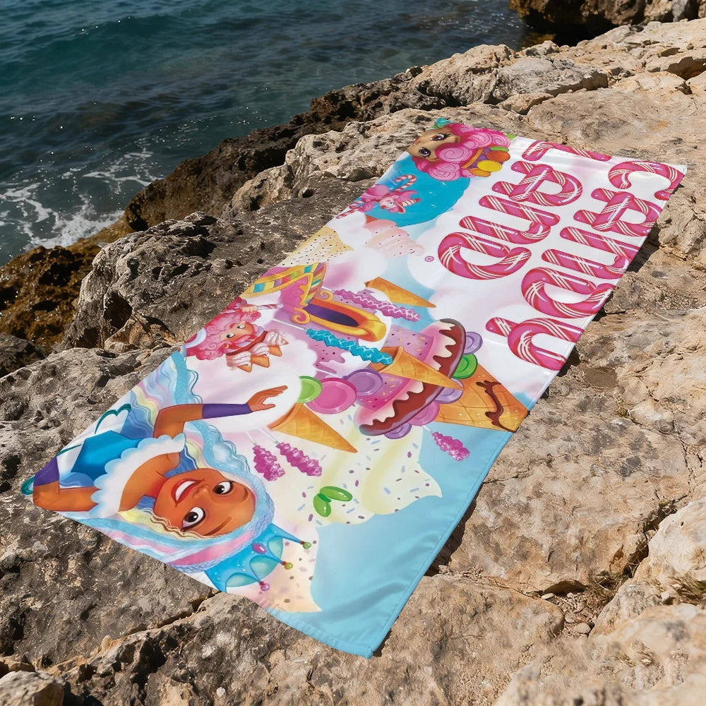 Candyland "You Cone Do It" Quick-Dry Soft Beach Towel | Pool & Travel Quick-Dry Beach Towel Peaceful Pleasures Health and Wellness