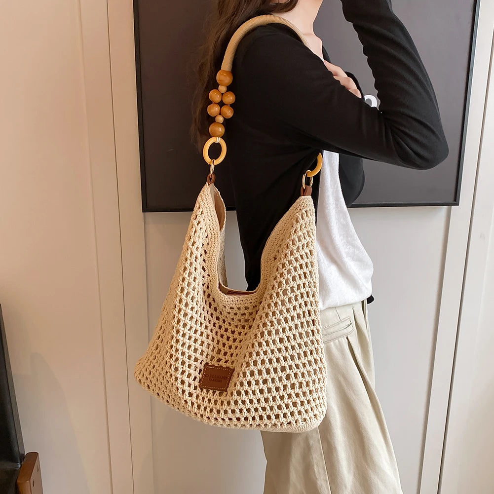 Mesh Woven Beach Crossbody Bag | Adjustable Strap, S & L Peaceful Pleasures Health and Wellness