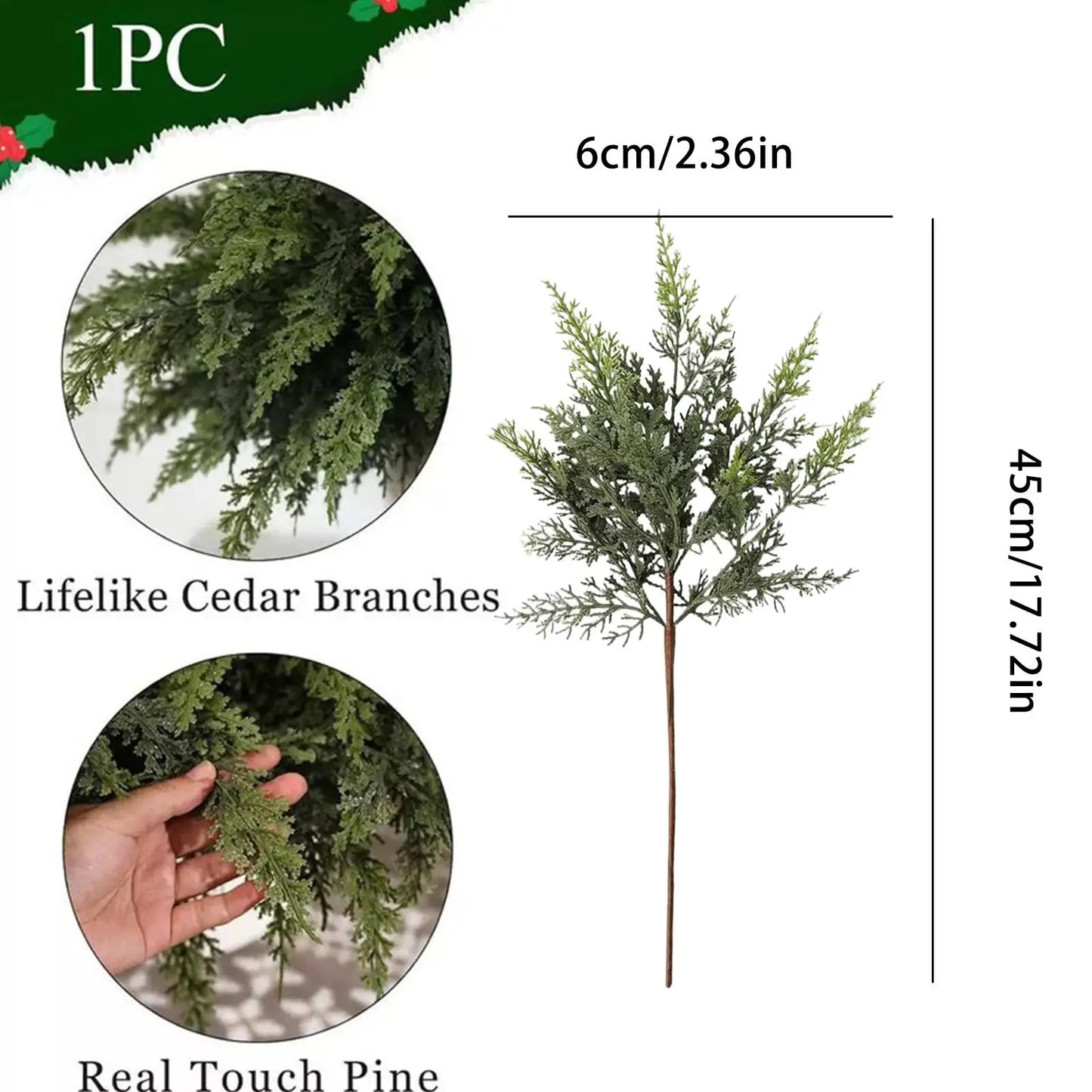 Christmas Greenery Stems Artificial Cedar Home Decor Cedar Branches Fake Greenery Christmas Picks For Crafts Wreath Vase Filler Peaceful Pleasures Health and Wellness