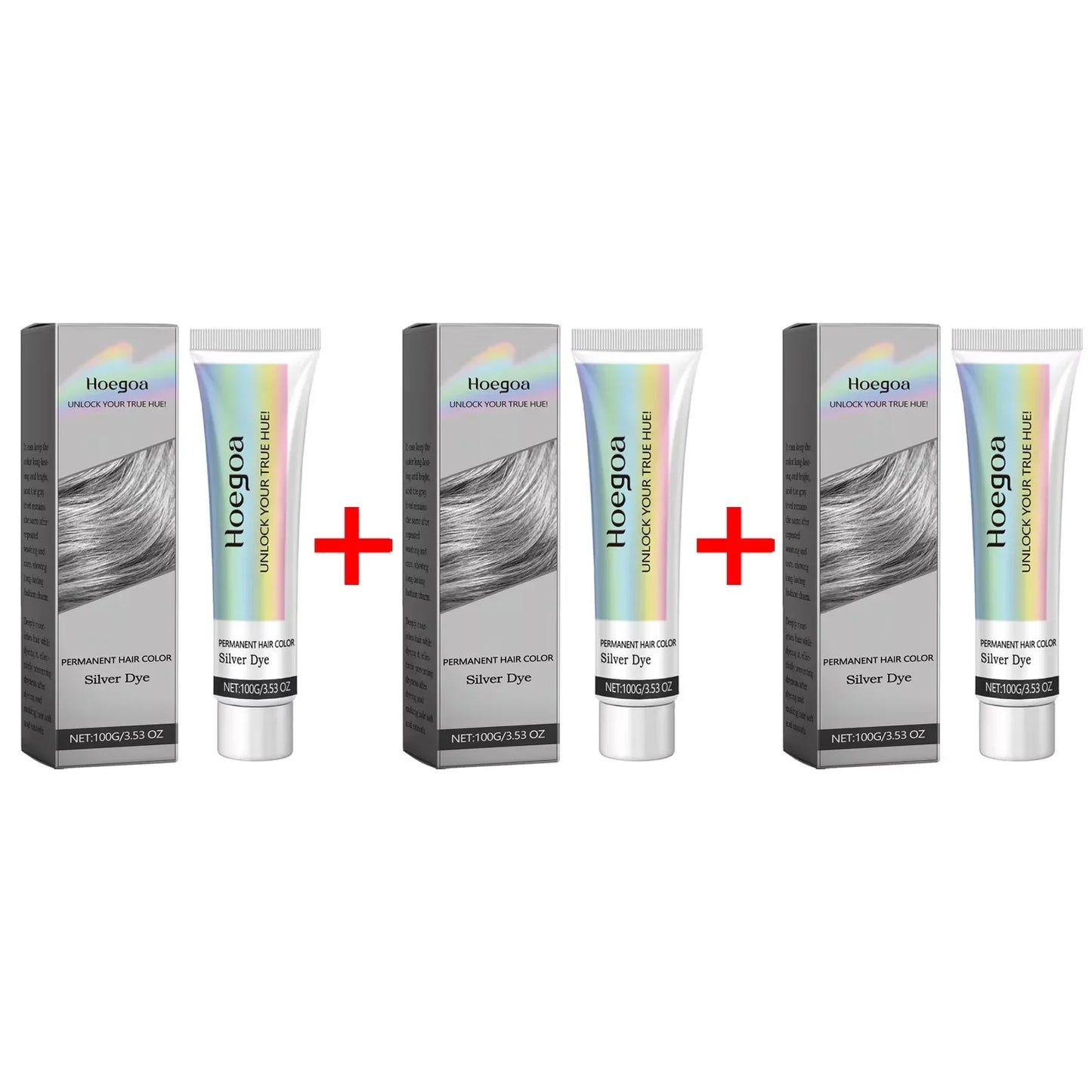 Gray Silver Hair Dye Cream – Metallic Smoky Punk Style 100g