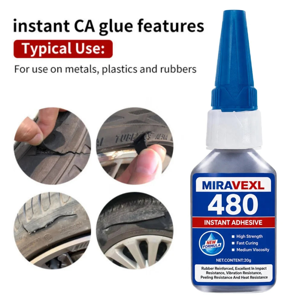 Black Instant Adhesive 480 SuperGlue High Strength Fast Curing Tough Rubber Bond Cyanoacrylate For Metal Plastic Wood Car Repair Peaceful Pleasures Health and Wellness