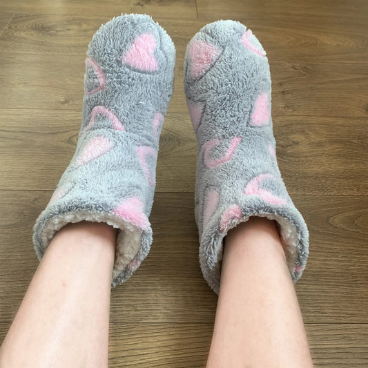 Women's Plush Ankle Boot Slippers | Non-Slip Warm Fluffy