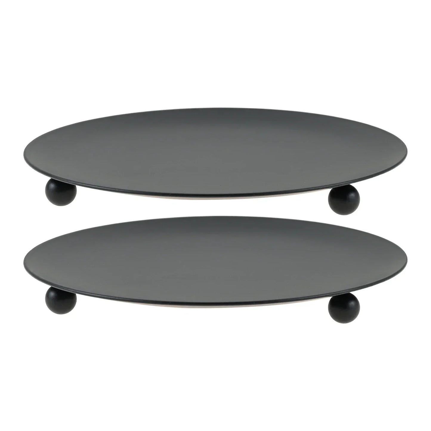 Black Iron Pillar Candle Holders Set of 2 | European Style