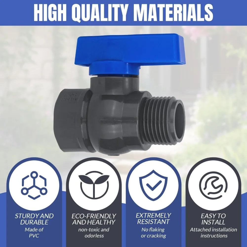 PVC Bulkhead Fittings 1/2" 3/4" 1" | Tank Valve & Drain Connector