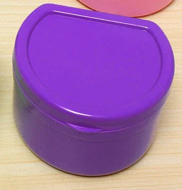 Cleaning and Storage Box for Denture and Orthodontic Retainer, Hanging Net Container Peaceful Pleasures Health and Wellness Purple