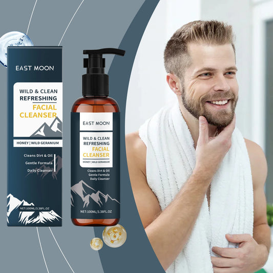 East Moon Men's Nourishing Face Cleanser – Oil Control 100ml Men's Face Cleanser Peaceful Pleasures Health and Wellness