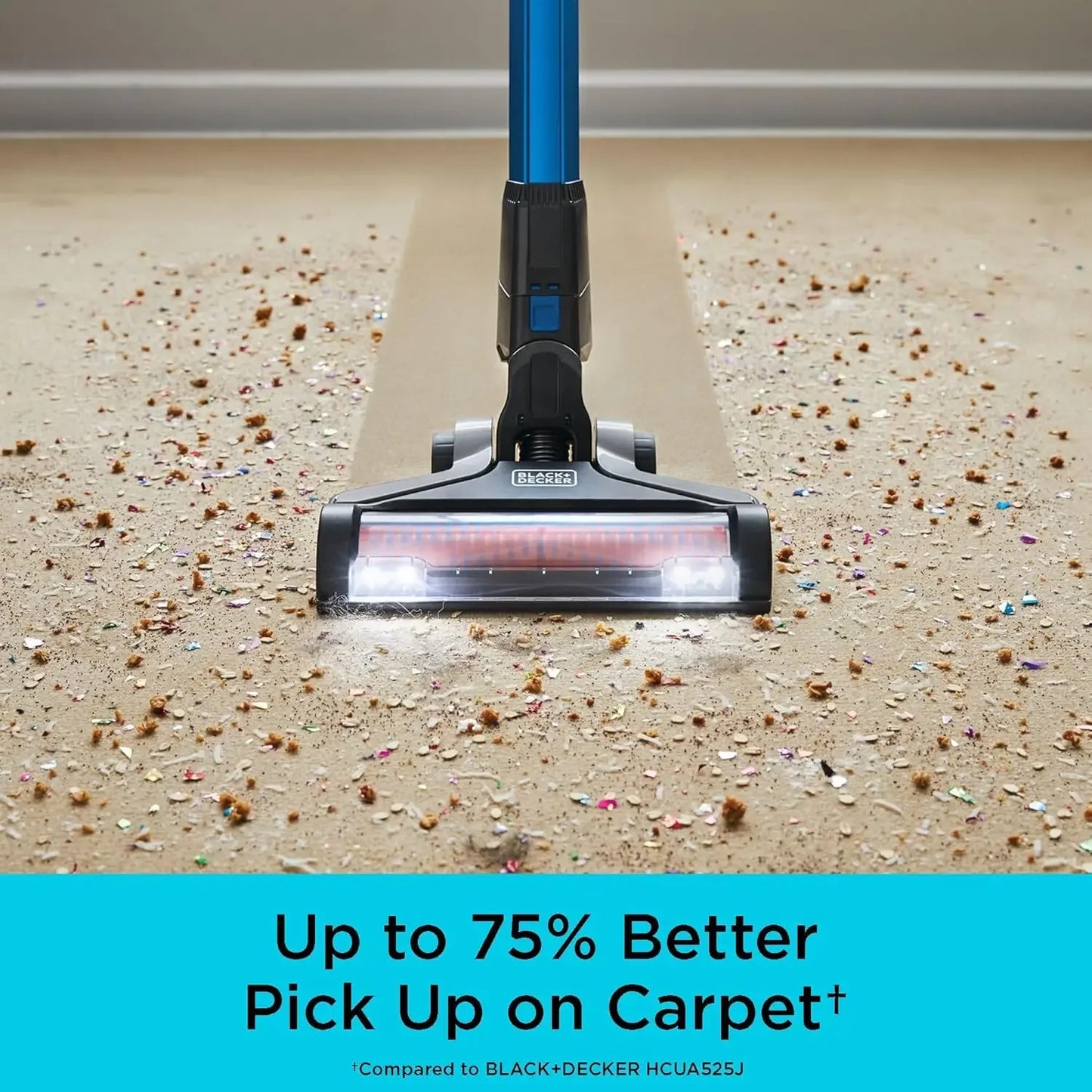 Cordless Stick Vacuum with 3-Speed Control, Interchangeable Floorhead, 55-Min Runtime, Lightweight Blue Design Peaceful Pleasures Health and Wellness