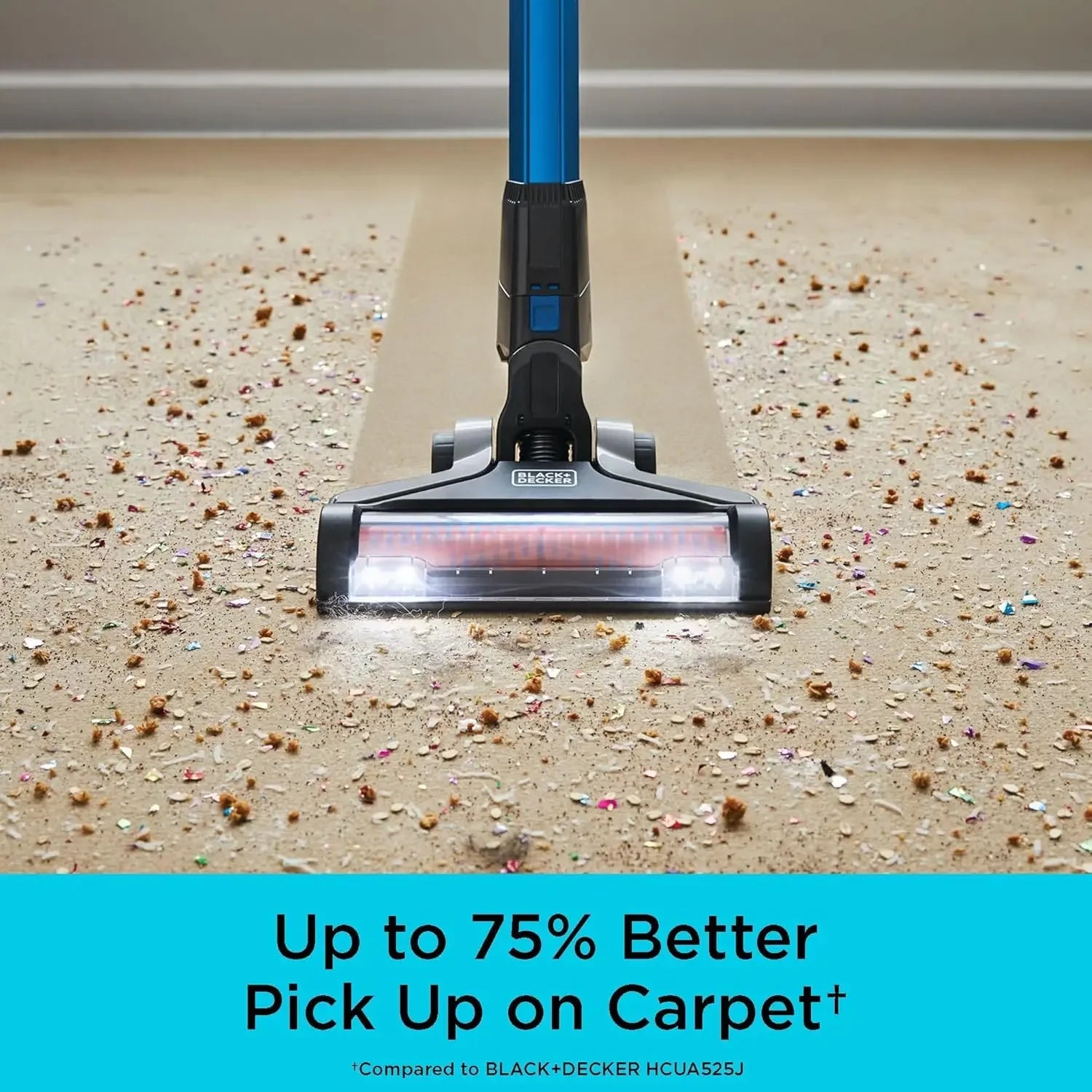 Cordless Stick Vacuum with 3-Speed Control, Interchangeable Floorhead, 55-Min Runtime, Lightweight Blue Design Peaceful Pleasures Health and Wellness