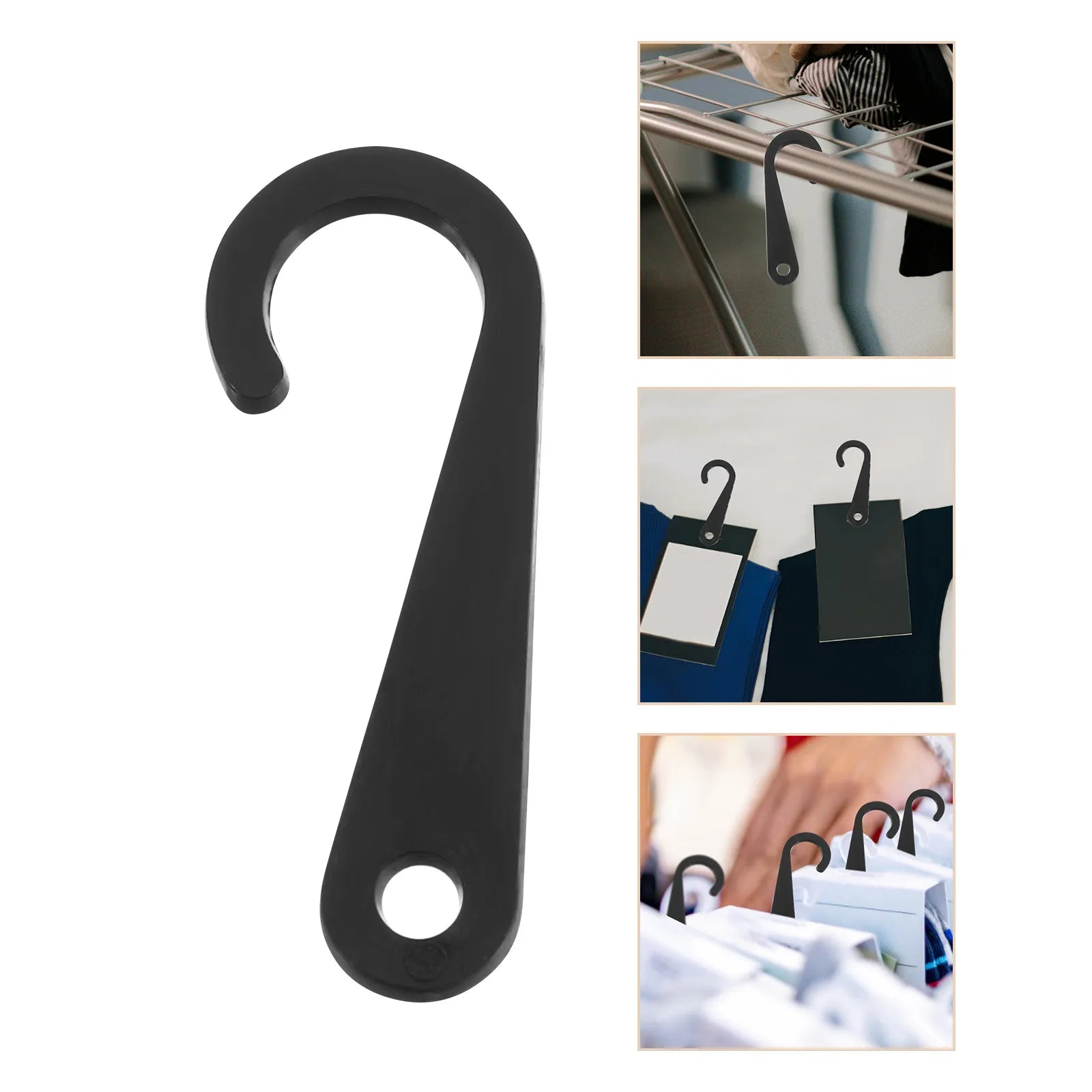 500Pcs Sock Display Hooks Plastic Black J Hooks Retail Hanging Solutions for Socks Hats Small Accessories Merchandising Tools Peaceful Pleasures Health and Wellness Default Title