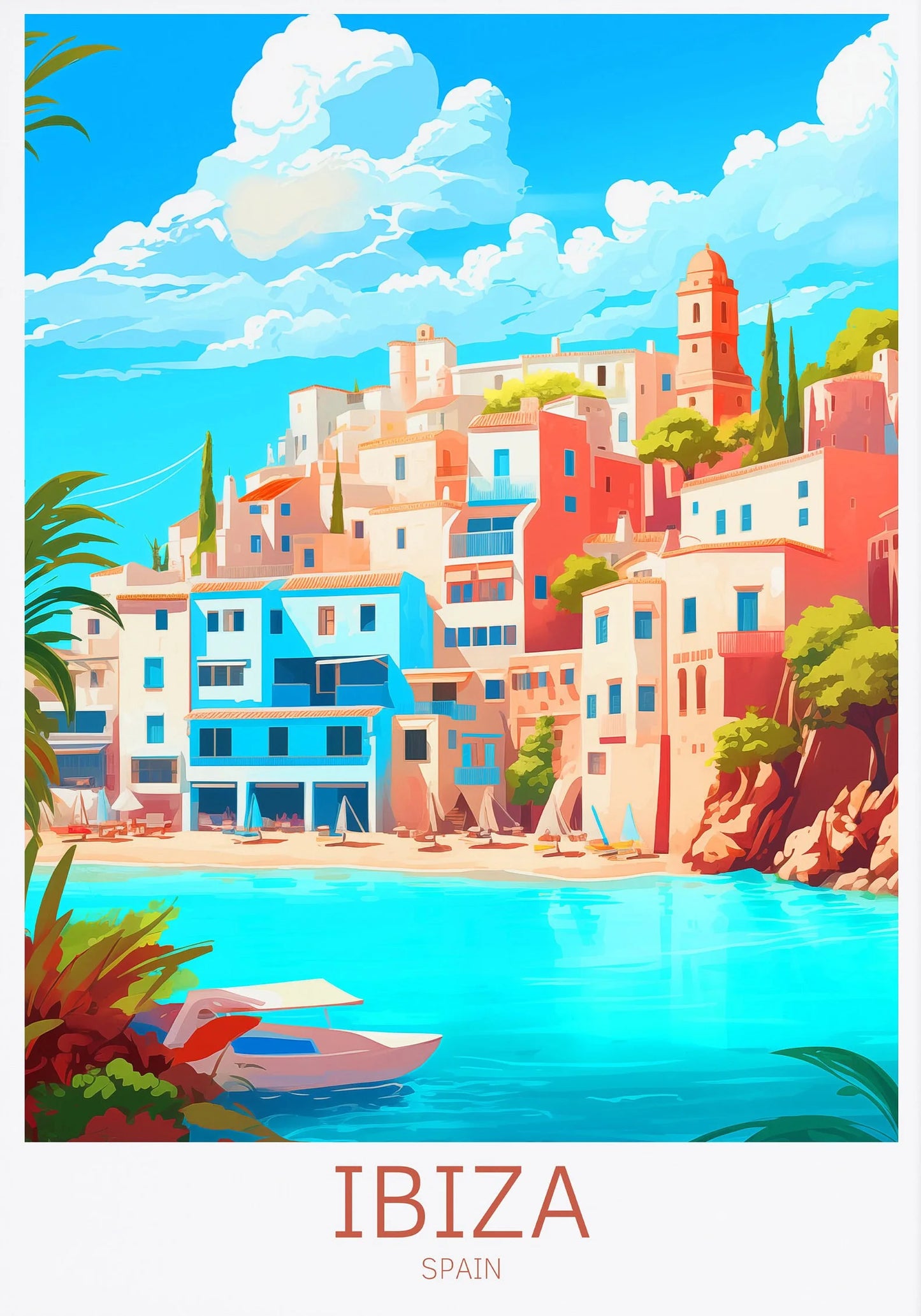 Spain Travel Poster Canvas Print | Barcelona Madrid Granada Wall Art Canvas Wall Art Peaceful Pleasures Health and Wellness