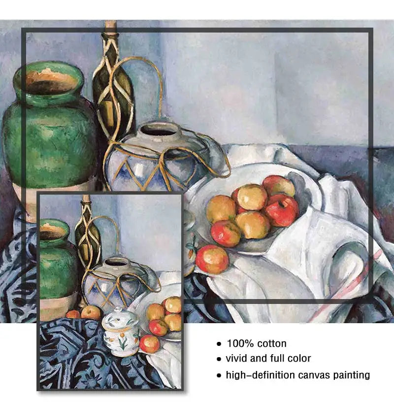 Vintage Paul Cezanne Garden Still Life Terracotta Pots 1890s Art Posters Canvas Painting Wall Prints Picture for Room Home Decor Peaceful Pleasures Health and Wellness