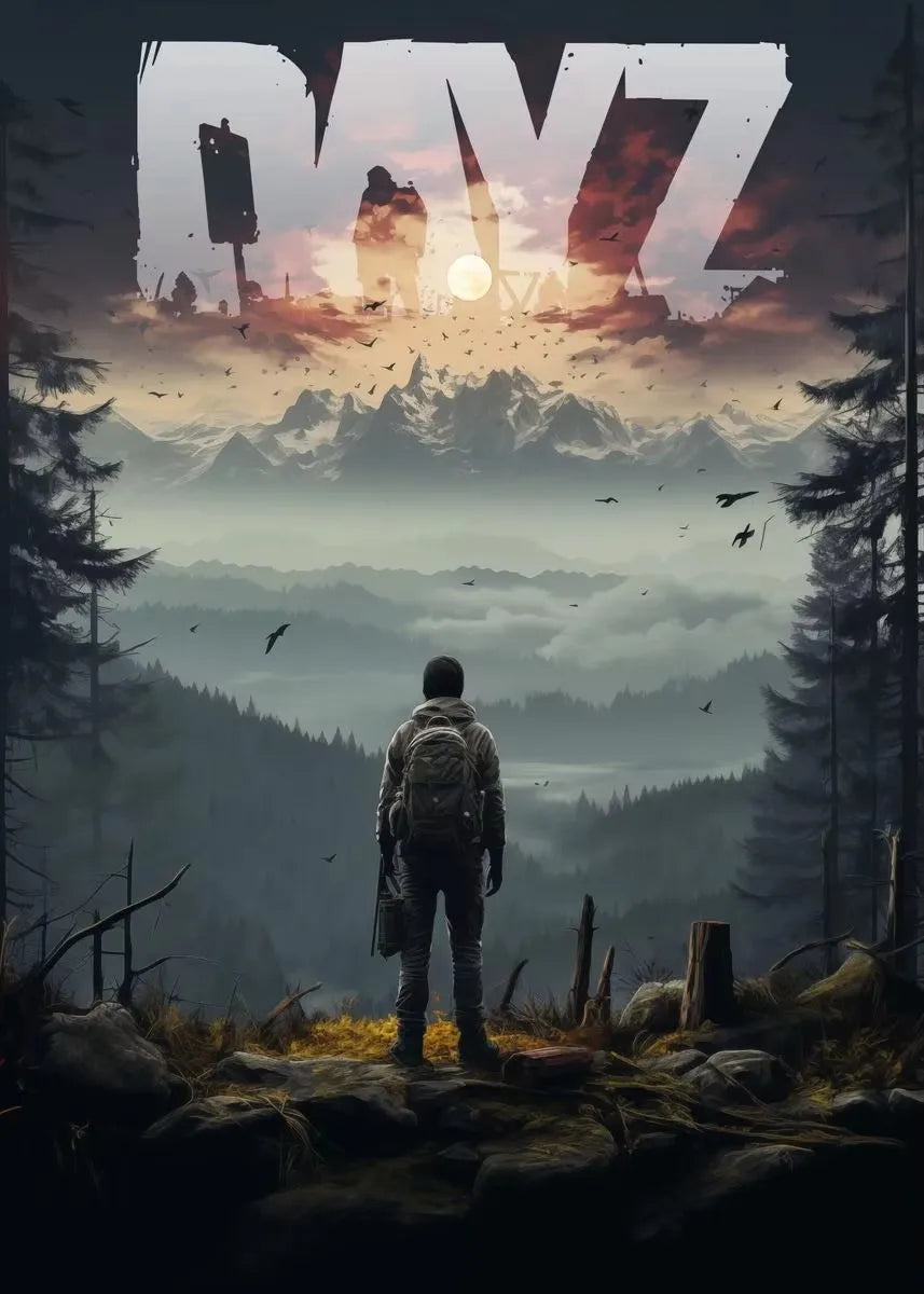 D-DayZ-Zombie-Game Poster Retro Canvas Painting and HD Prints Wall Art Picture Living Room Game Room Modern Home Decor Gifts Peaceful Pleasures Health and Wellness 1 50X70CM no frame