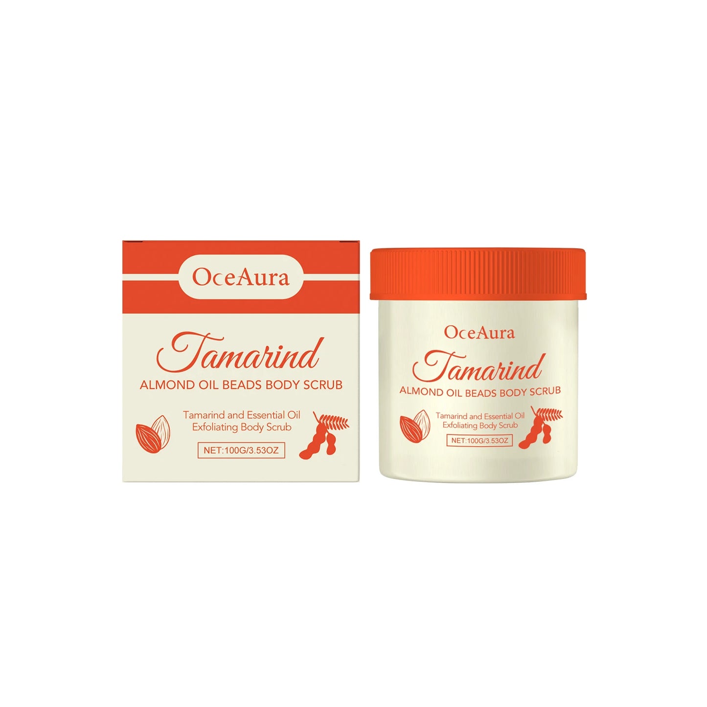OceAura Tamarind Almond Body Scrub | Brightening Exfoliator 100g