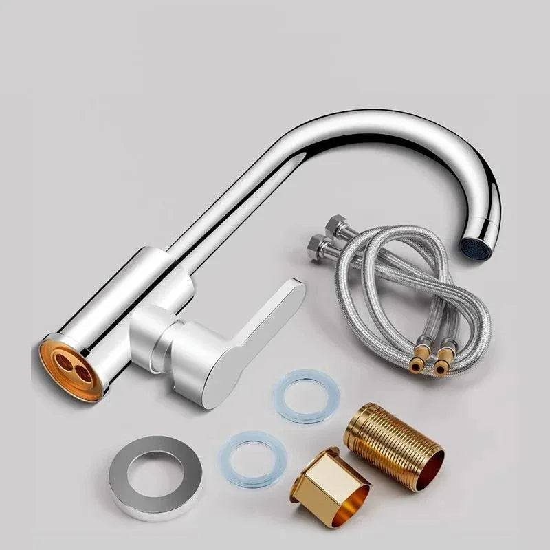 Single Handle Kitchen Sink Faucet – Hot & Cold Stainless Steel