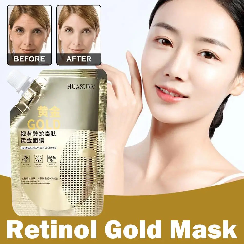 Gold Retinol Snake Venom Peel Off Mask for Deep Cleansing Peaceful Pleasures Health and Wellness