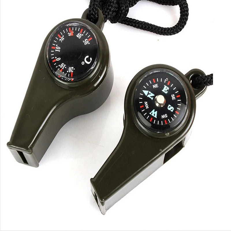 Outdoor Whistle Plastic Multifunctional 3-in-1 Whistle Survival Whistle Compass Thermometer Whistle Referee Whistle Peaceful Pleasures Health and Wellness