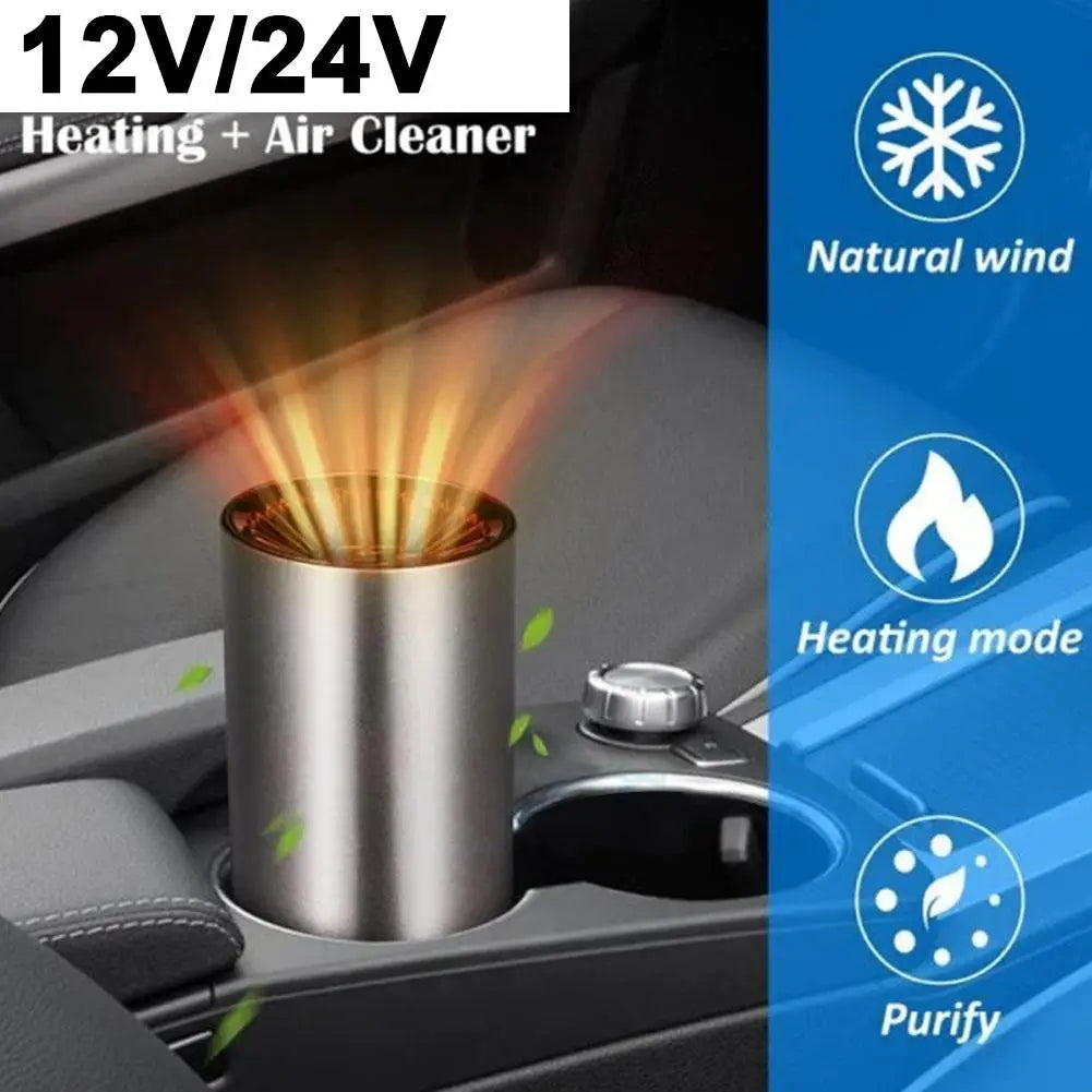 150W Portable Car Heater & Windshield Defroster 12V/24V Portable Car Heater Peaceful Pleasures Health and Wellness