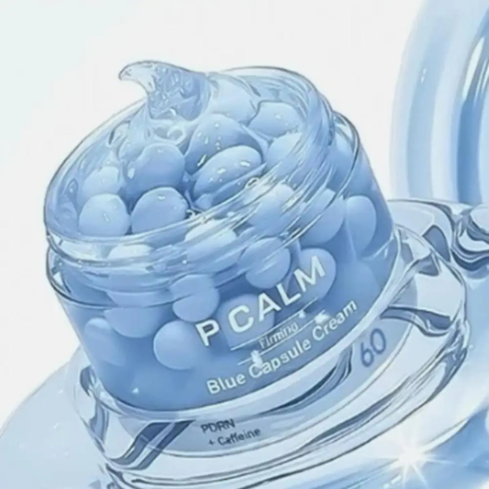 50ml Korean P.CALM PDRN Caffeine Blue Capsule Firming Cream Brand Skin-renewal Smooth Moisturizer Original Capsule Facial Cream Peaceful Pleasures Health and Wellness