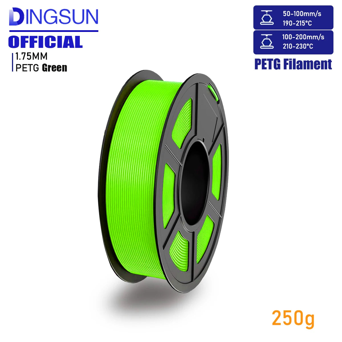 DINGSUN 3D PETG Filament 1.75mm ±0.02mm | FDM Printer Spool